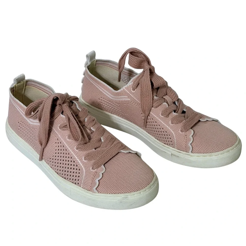 Kate Spade New York Ainslee‎ Pink Knit Scallop Detail Sneakers Women US 6.5